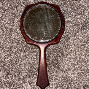 Antique Wooden Handheld Mirror